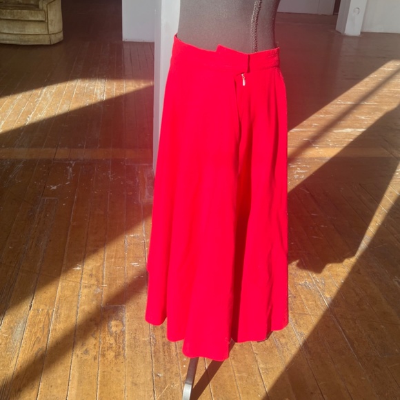 red 3pc vintage wool circle skirt set/suit - Picture 13 of 16
